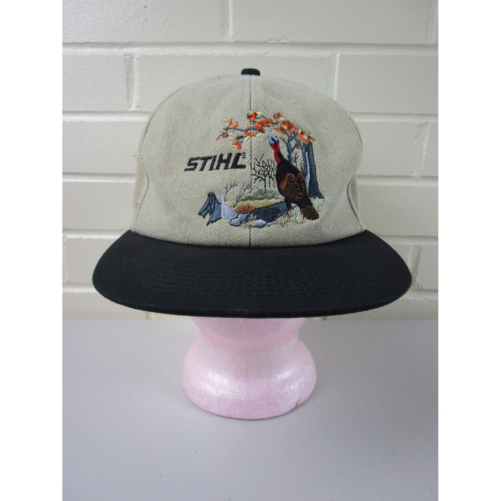 Vintage STIHL Hat 90s Turkey Wildlife Animal Snapback Cap Bird K Products USA 97